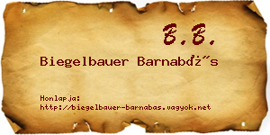 Biegelbauer Barnabás névjegykártya